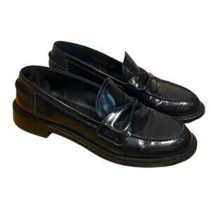 AGL Jada Black Patent Leather Moccasin Loafer - 39.5 M